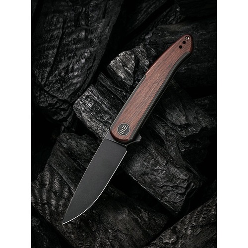 We Knife We20043-3  Smooth Sentinel Folding Knife, Ti + Wood WE20043-3