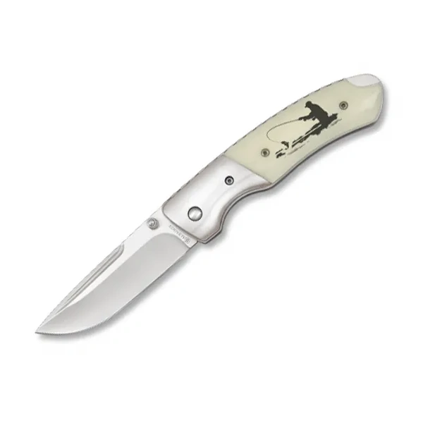 Albainox Fishing Scene Drop Point Folding Knife 19722