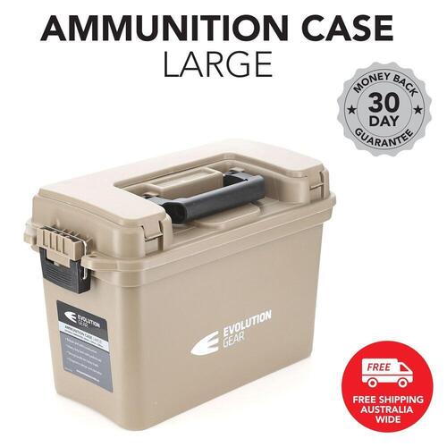 EVOLUTION GEAR Large Ammunition Case Weatherproof Ammo Box / Dry Box (Desert Tan)