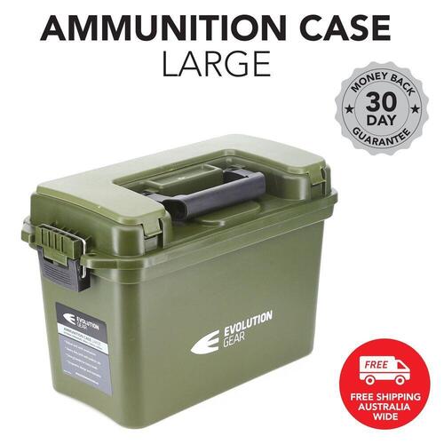 EVOLUTION GEAR Large Ammunition Case Weatherproof Ammo Box / Dry Box (Olive Drab)