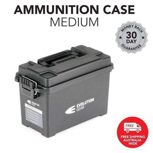 EVOLUTION GEAR Medium Ammunition Case Weatherproof Ammo Box / Dry Box (Black)
