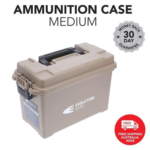 EVOLUTION GEAR Medium Ammunition Case Weatherproof Ammo Box / Dry Box (Desert Tan)