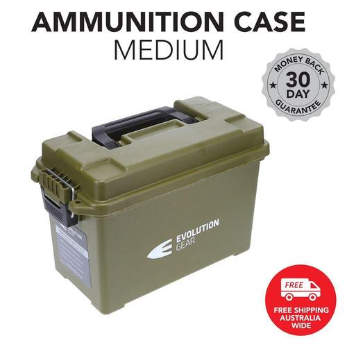 EVOLUTION GEAR Medium Ammunition Case Weatherproof Ammo Box / Dry Box (Olive Drab)