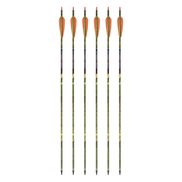 Alcock & Pierce Patriot Arrow Camo 4" Helical Vane (Orange & Yellow) Pack of 6 AP5072x6