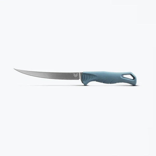 Benchmade 18030 Fishcrafter | Depth Blue Santoprene | 5" Trailing Point Fixed Blade