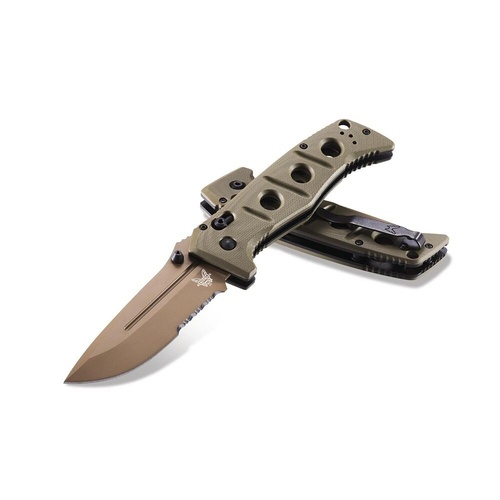 Benchmade 275SFE-2 Adamas Axis Folding Knife, Flat Earth Part Serrated