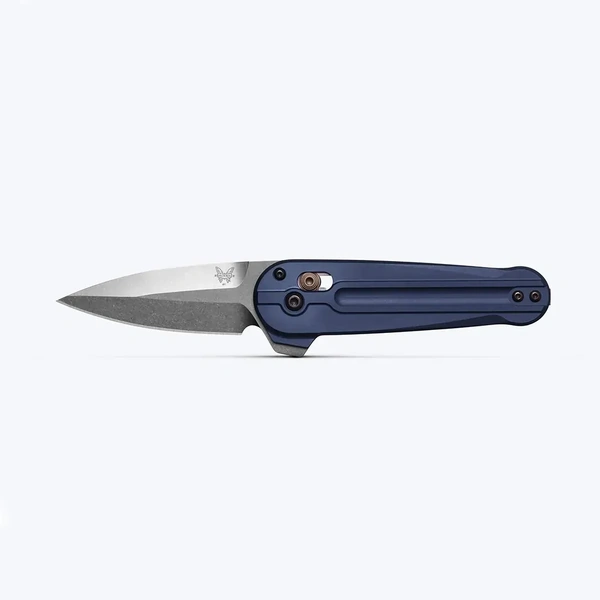 Benchmade 491 Lowden | Crater Blue Aluminum Flipper Folding Knife