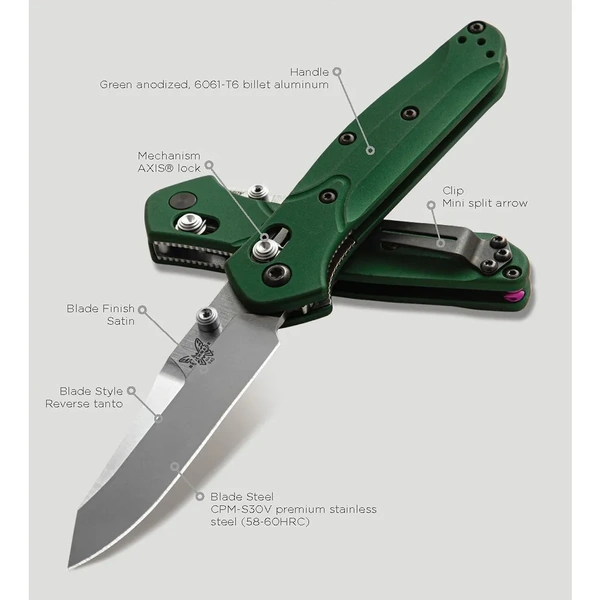 Benchmade 945 Mini Osborne, Axis Folding Knife, Reverse Tanto 
