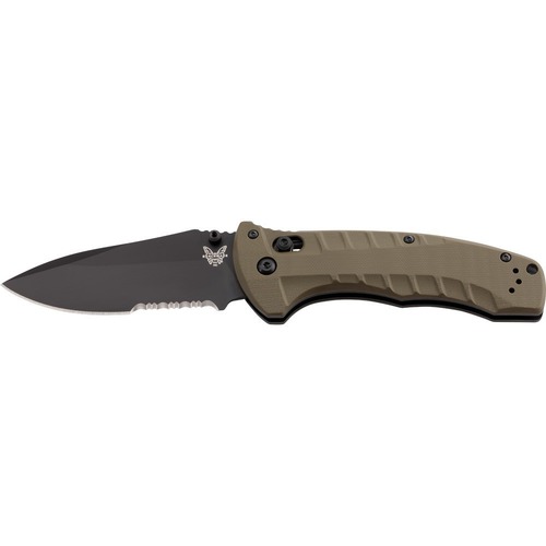 Benchmade 980Sbk Turret Axis Folding Knife, Serrated Black  B980SBK