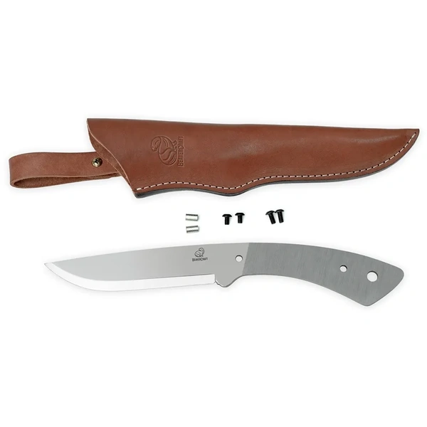 Carbon Steel Bushcraft Knife with Leather Sheath set