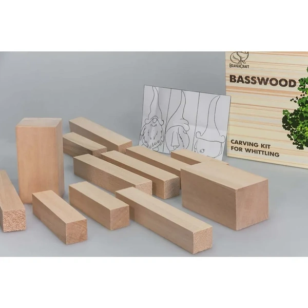 Wood Carving Blocks set 12pcs. Linden/Basswood