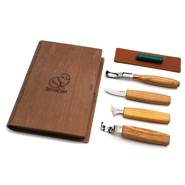 Sloyd knives Carving Set in gift book-box