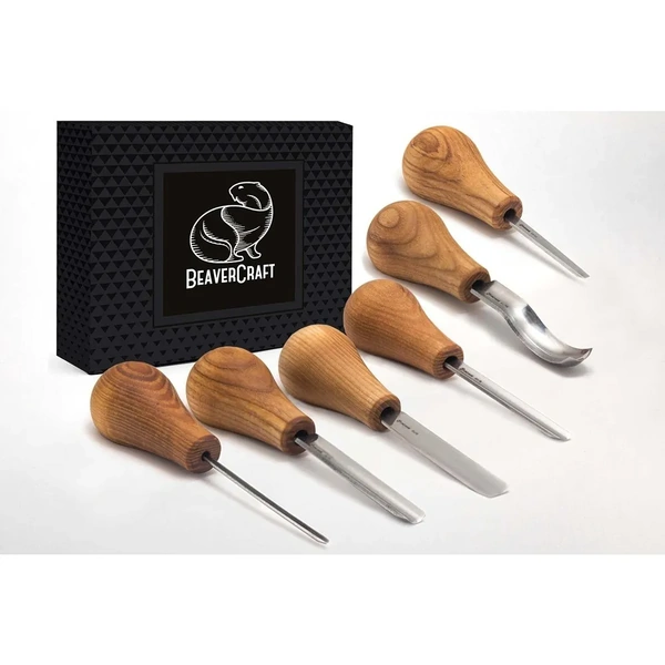 Wood Carving Set of 6 Palm-Chisels