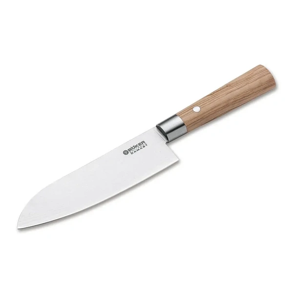 Boker Damascus Olivewood Santoku Knife