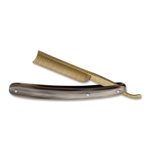 Boker Straight Razor - Damascus Gold Horn - 5/8