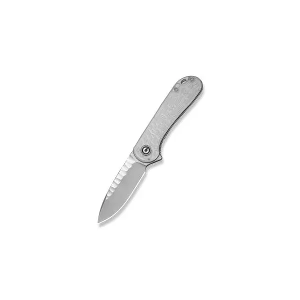 Elementum CIVIVI Polished Clear Lexan Handle Satin Finished Nitro-V Blade With Rock-Grind Pattern C18062AM-1