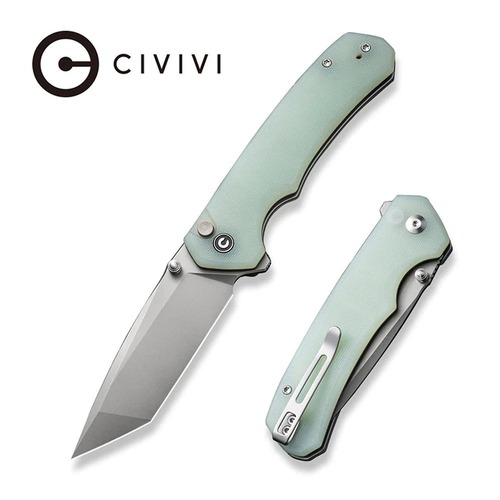 CIVIVI C19059C-3 Button Lock Brazen Flipper Folding Knife, Natural G10 C19059C-3