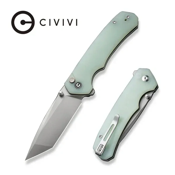 CIVIVI C19059C-DS1 Button Lock Brazen Flipper Folding Knife, Damascus