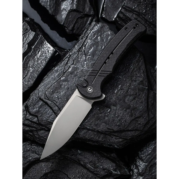 CIVIVI C20038D-7 Cogent Folding Knife, Black Micarta Button Lock Flipper