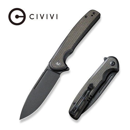 CIVIVI C20060-3 Voltaic Folding Knife, Dark Green Micarta Inlay C20060-3