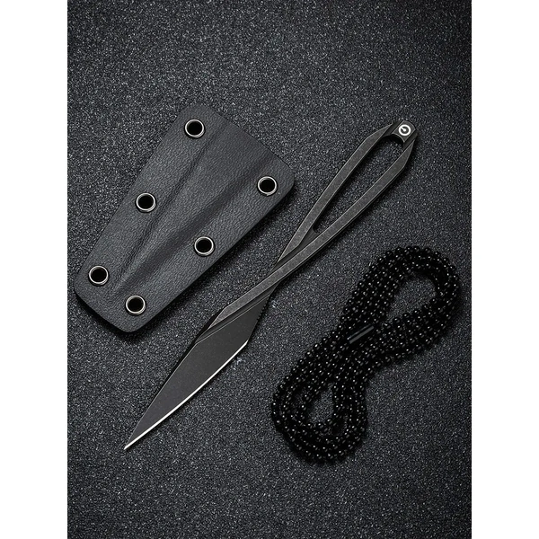 CIVIVI C21001-2 D-Art Fixed Blade Neck Knife With Kydex Sheath, Black