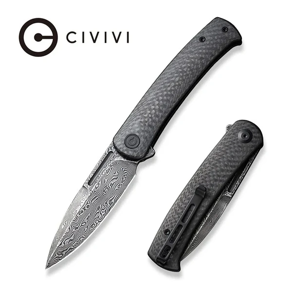 CIVIVI C21025C-Ds1 Caetus Folding Knife, Damascus