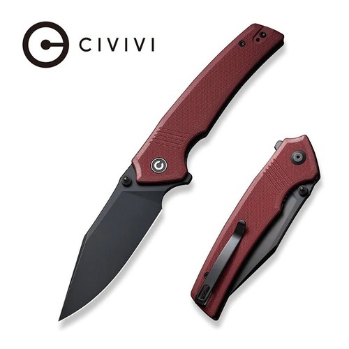 CIVIVI C23027-2 Tranquil Flipper Folding Knife, Burgundy G10