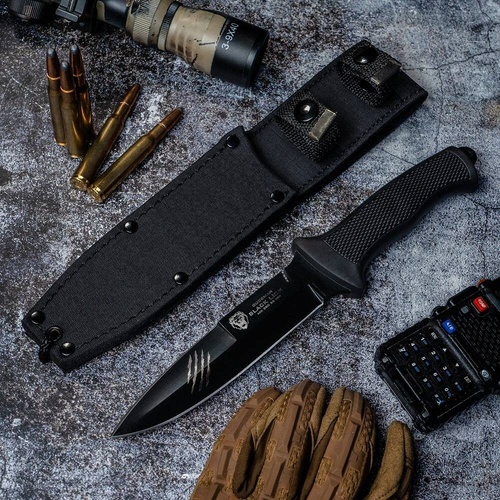 Cudeman 177-P BLACK LION Tactical Fixed Blade Knife