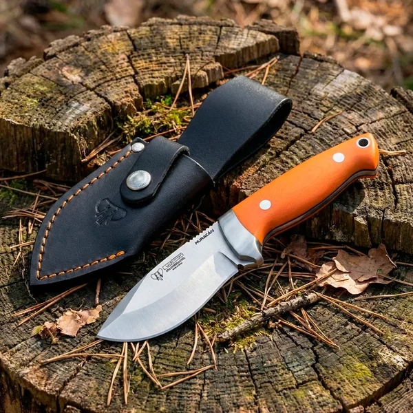 Cudeman 205-J HURRICANE Fixed Blade Knife, Orange G10