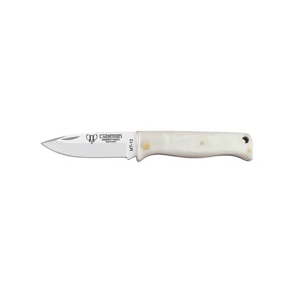 Cudeman 332-B Mt-10 Small Folding Knife, Polished Mother Of Pearl White Acrylic