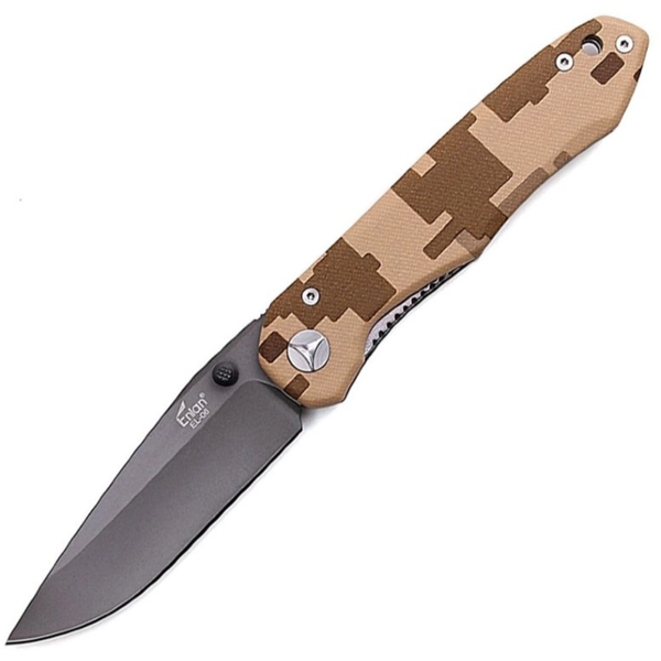 Enlan Digital Camo Folding Knife Black Coated Steel Blade EL06PF E29