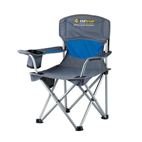 Oztrail Junior Deluxe Arm Chair Camping Blue