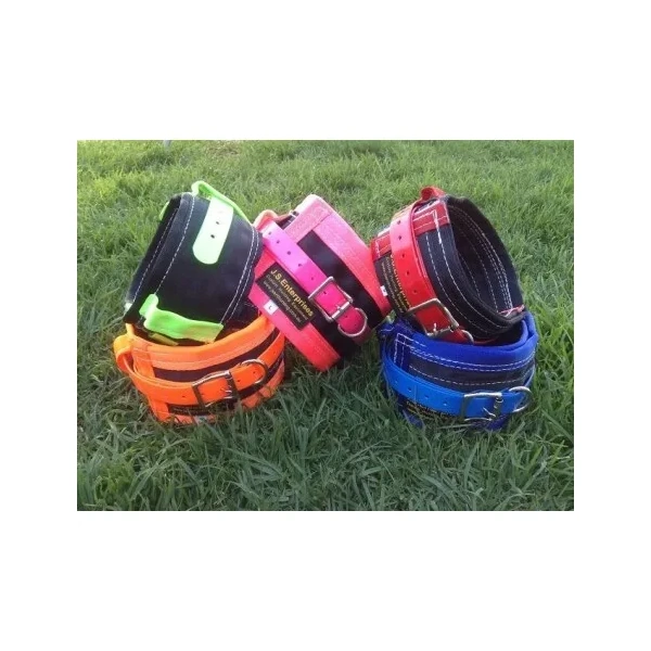 PIG DOG RIP COLLAR (READY MADE) M (MED) WITH NEW HARNESS WEBBING PARA ARAMID [Colour: Red]