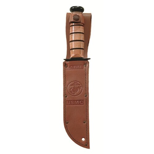 KA-BAR Full-size Brown Leather USMC Sheath for 7‚Ä≥ Blades 1217S 
