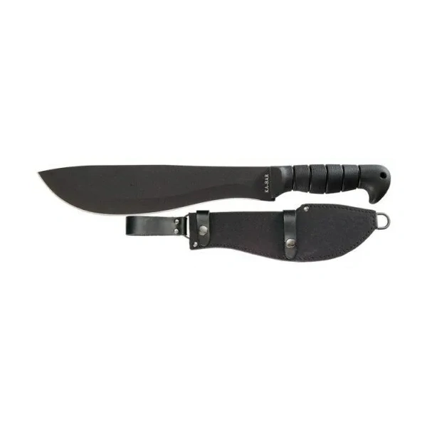 KA-BAR 1248 Cutlass Machete Fixed 11‚Ä≥ Black Blade, Kraton G Handle, Leather/Cordura Sheath