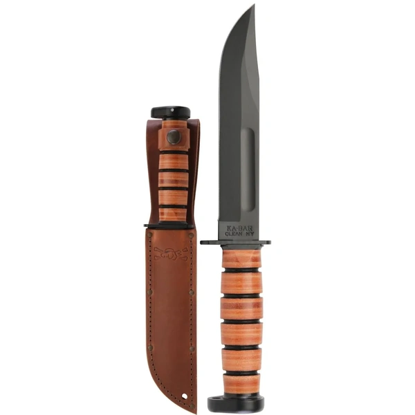 KA-BAR 1317 Dog’s Head Utility Knife 7″ 1095 Cro-Van Blade, Leather Handle, Dog’s Head Logo Leather Sheath KB1317