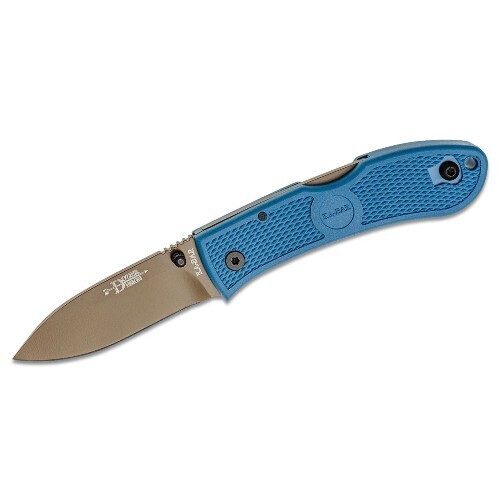 KA-BAR 4062D2 Dozier Folding Hunter 3‚Ä≥ STR Blade, Blue Zytel Handles D2 Blade