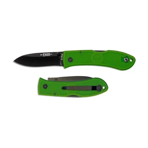 KA-BAR Dozier Folding Hunter 3‚Ä≥ Black Plain Blade, Kelly Green 4062KG 