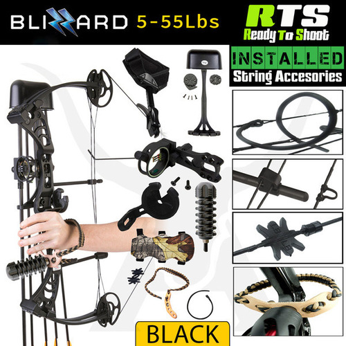 Apex Hunting 55lbs RTS Apex Blizzard Compound Bow Kit Right Handed Right Handed / 55lbs / Black MK-MK-CB50B-RTS
