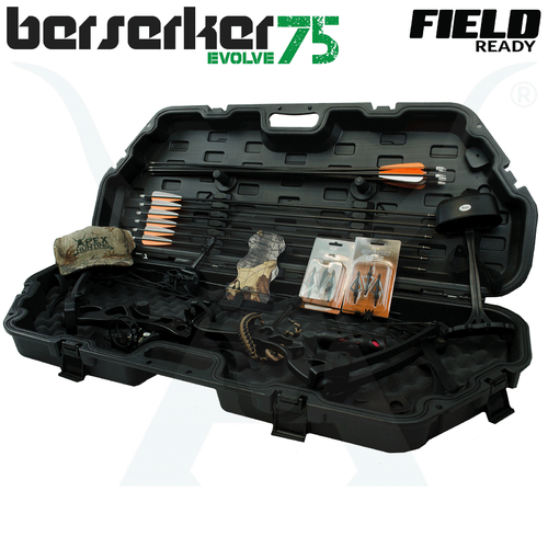 Apex Hunting - Apex Berserker Evolve 75 - Field Ready Kit Compound Bow 75lbs Right Handed MK-MK-CB75B-PRO-FR