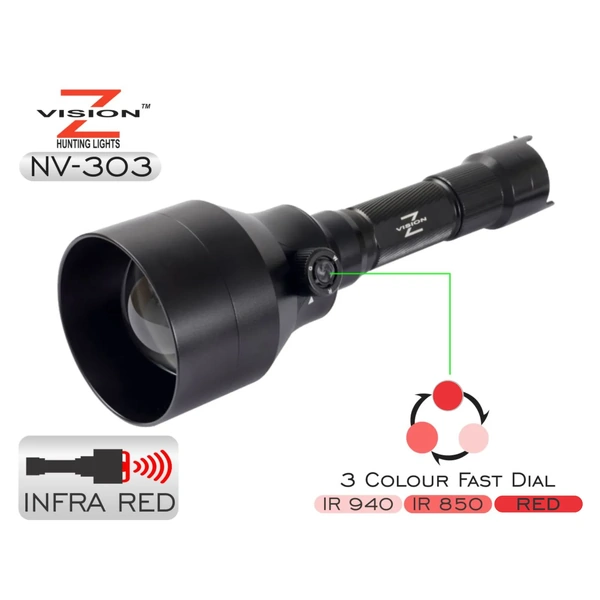 Z-Vision NV-303 IR Torch 3 in 1 Red Pill Adjustable Zoom 