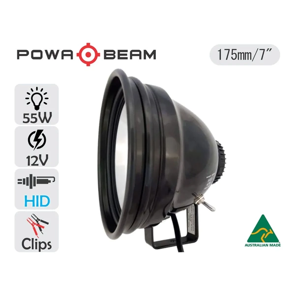 Powa Beam 7in 12v 55w HID Spotlight PL175WBHID-55