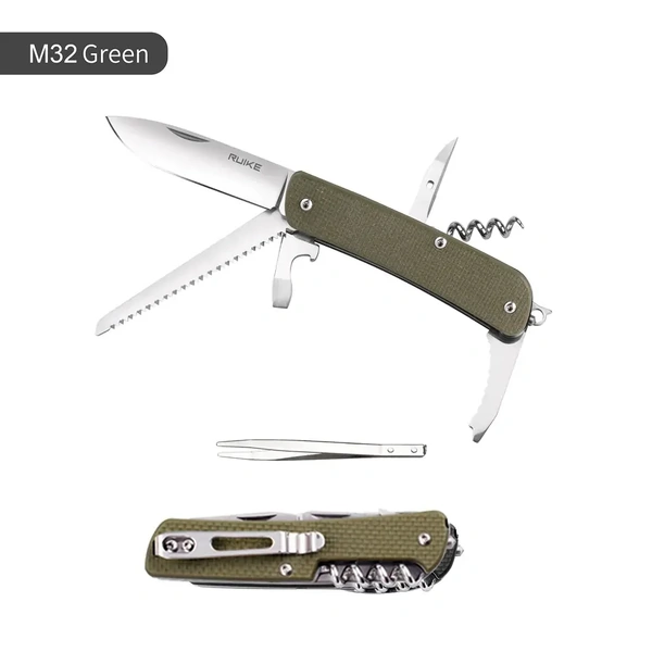 RUIKE M32-G Multifunction Folding Knife, Green