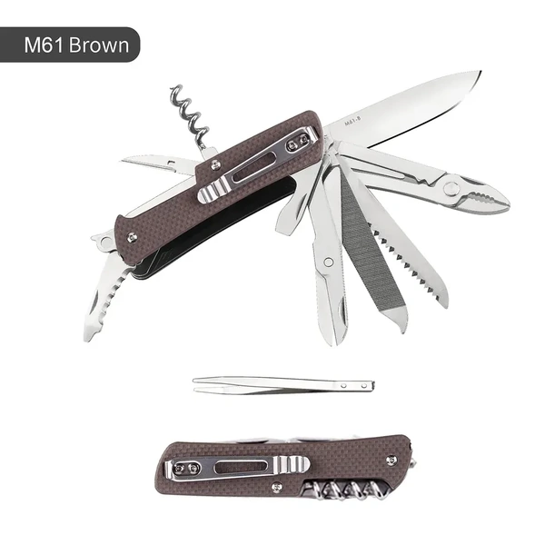 RUIKE M61-N Multifunction Folding Knife, Brown