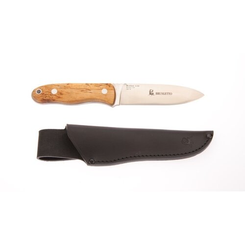 Brusletto RONDANE Knife 11.8cm Fixed Blade Oiled Birch Handle + Sheath