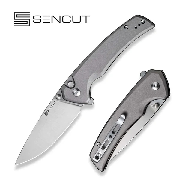 SENCUT S21022B-3 Serene Folding Knife, Gray Aluminium