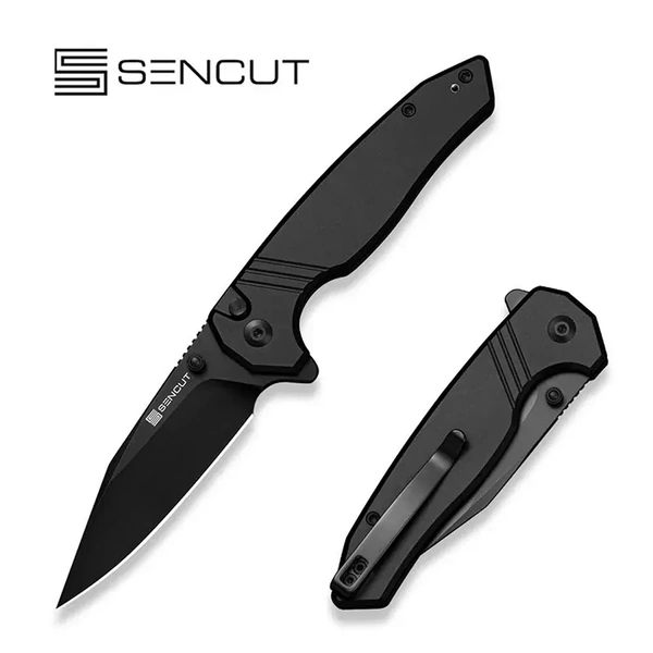SENCUT S25068-1 Selkyris Folding Knife, Black Aluminium