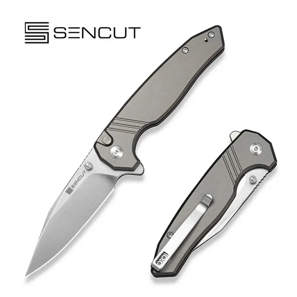 SENCUT S25068-2 Selkyris Folding Knife, Gray Aluminium