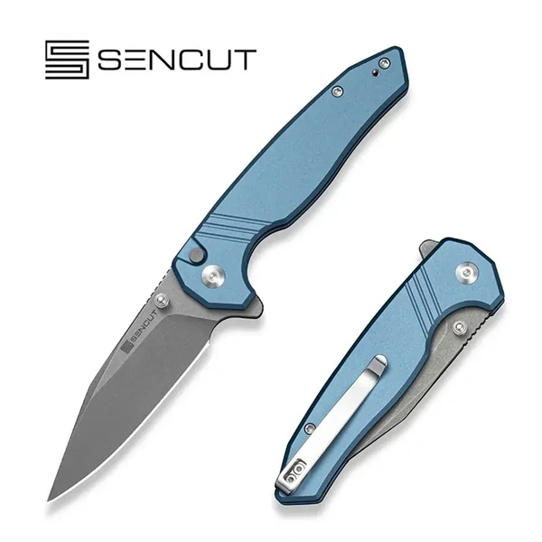 SENCUT S25068-3 Selkyris Folding Knife, Blue Aluminium