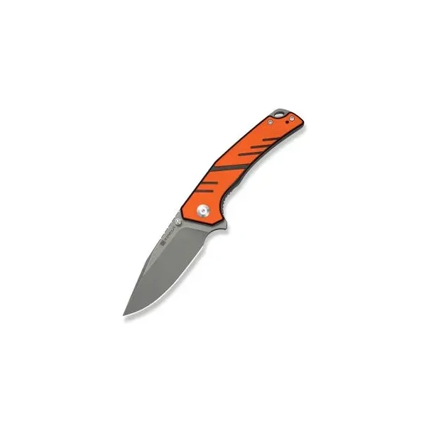 Quirk SENCUT Orange & Black G10 Handle Gray Stonewashed D2 Blade S25099-1